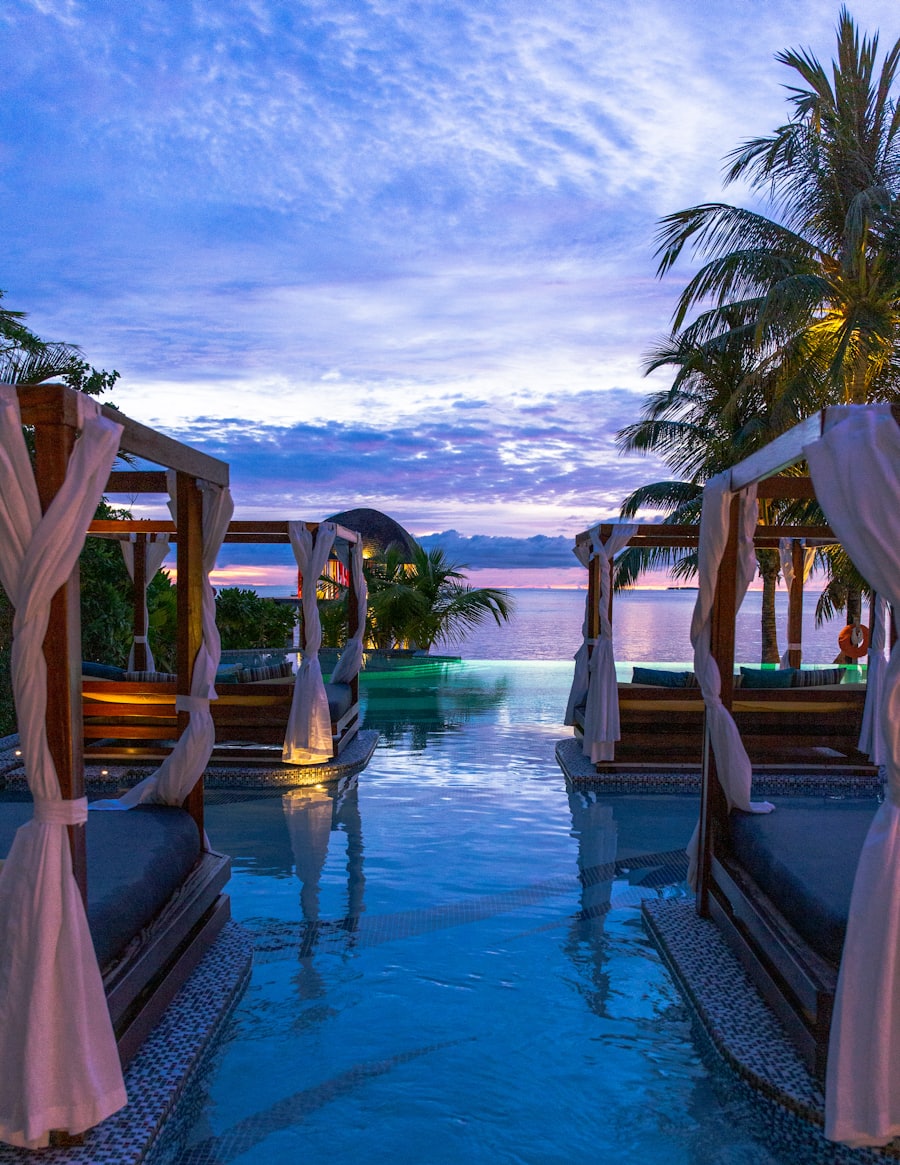 Poolside terrace at Cliffside Sanctuary